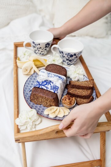 Recept - Zdravý banánový chlebík s ořechovým máslem s astaxanthinem