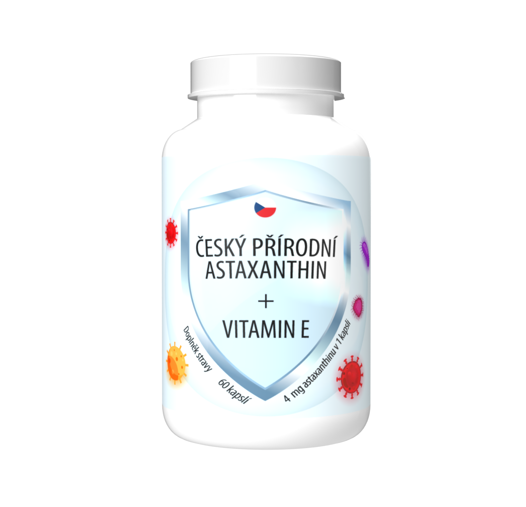 Český přírodní astaxanthin + vitamín E 60 kapslí Bonaloka